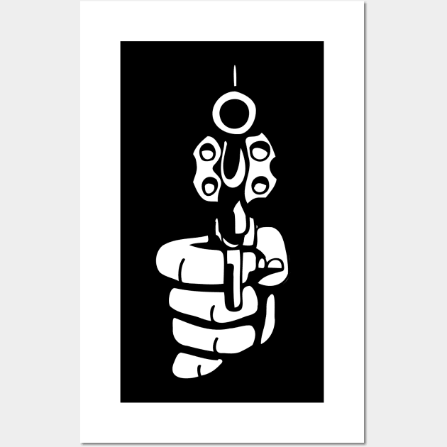 Pew Pew Handgun Pistol Wall Art by melostore